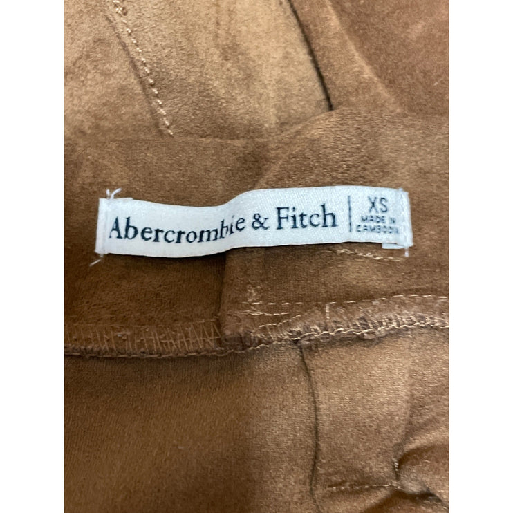 Abercrombie & Fitch Womens Brown Faux Suede Belted Mini Paperbag Skirt Size XS