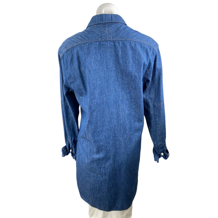 G-Star Raw Womens Blue Long Sleeve Chambray Pocket Button Down Mini Dress Size M