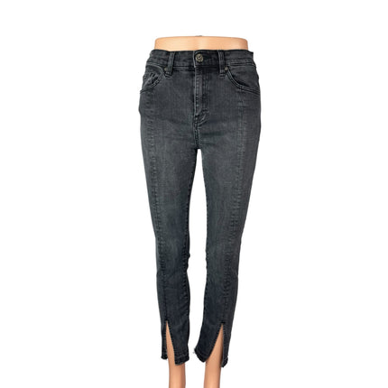 Pistola Women's Gray Front Slit Hem High Rise Ankle Skinny Denim Jeans Pants 26