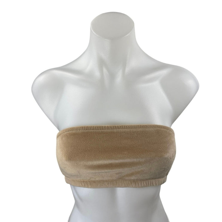 NEW Skims Fits Everybody Brown Sleeveless Strapless Bandeau Tube Crop Tank Top S