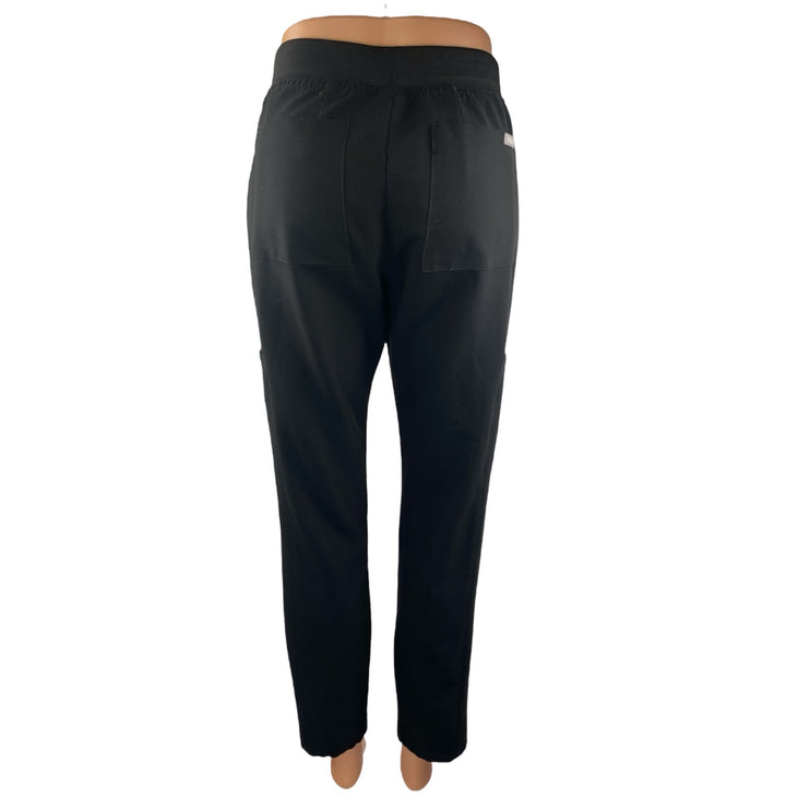 Figs Women's Black Drawstring Mid Rise Tapered Medical Nurse Scrub Pants Size XS
