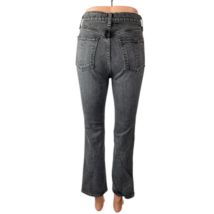 Rag & Bone Women's Black Washed High Rise Flared Bootcut Denim Jeans Size 25