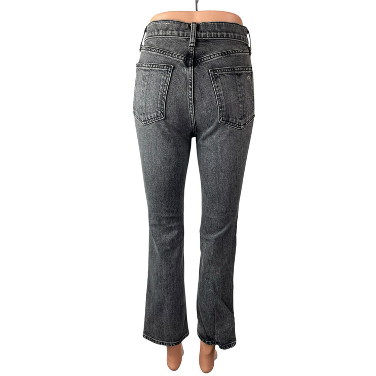 Rag & Bone Women's Black Washed High Rise Flared Bootcut Denim Jeans Size 25