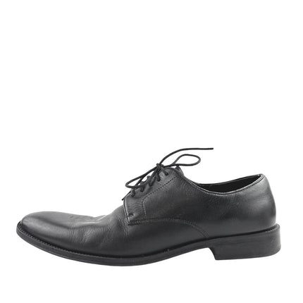 The Black Tux Men's Black Leather Low Top Almond Toe Lace Up Oxford Shoes Size 11