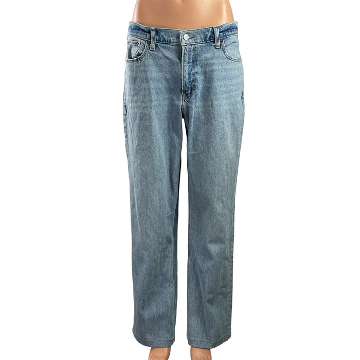 Abercrombie & Fitch Baggy Low Rise Light Wash Straight Leg Denim Jeans Pants 28