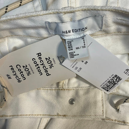 NEW H&M Women's White High Rise Loose Palazzo Wide Leg Baggy Denim Jeans Size 6