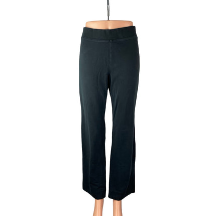 J.Crew Womens Black High Waisted Pull On Wide Leg Straight Yoga Leggings Pants M