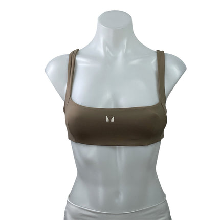 MP Studio Open Back Brown Beige Workout Bundle Lot of 2 Sports Bra Tank Top Sz S