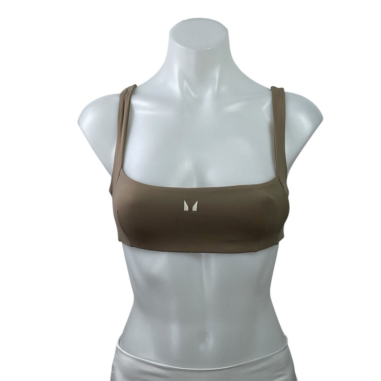 MP Studio Open Back Brown Beige Workout Bundle Lot of 2 Sports Bra Tank Top Sz S