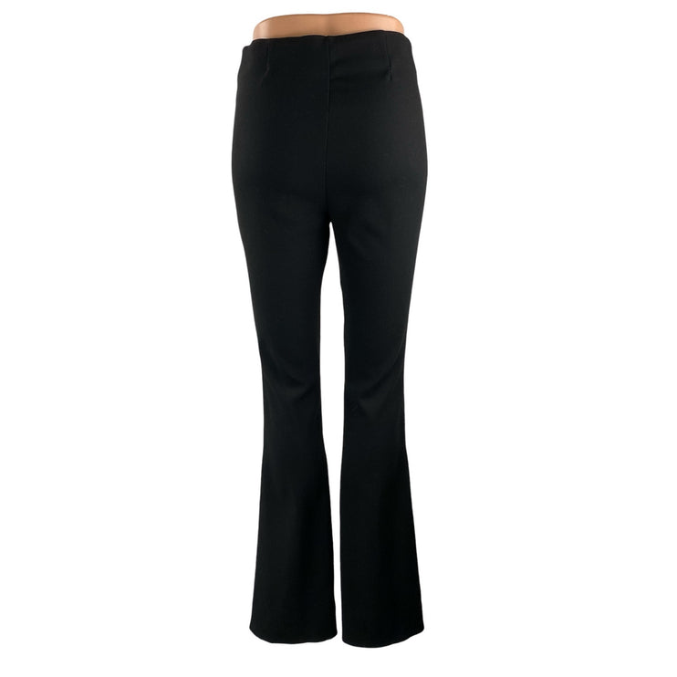 Zara Women's Black High Rise Flared Bootcut Slit Hem Trousers Dress Pants Size S