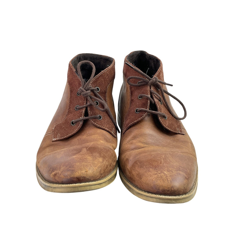 Stacy Adams Mens Brown Leather Lace Up Round Toe Chukka Ankle Boots Size 11