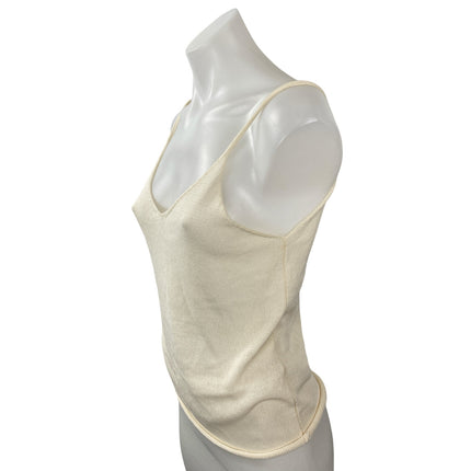 Zara Women's Cream Sleeveless V Neck Knit Blouse Cami Camisole Tank Top Size S