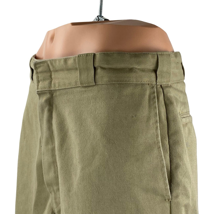 Dickies Mens Green Mid Rise Workwear Utility Cut Off Crop Bermuda Shorts Size 32