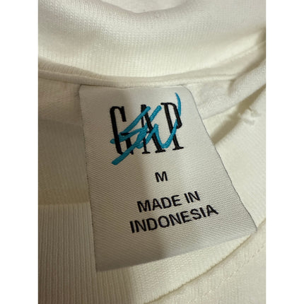 GAP Men's White Cotton Short Sleeve Classic Fit Graphic Tee T-Shirt Top Size M