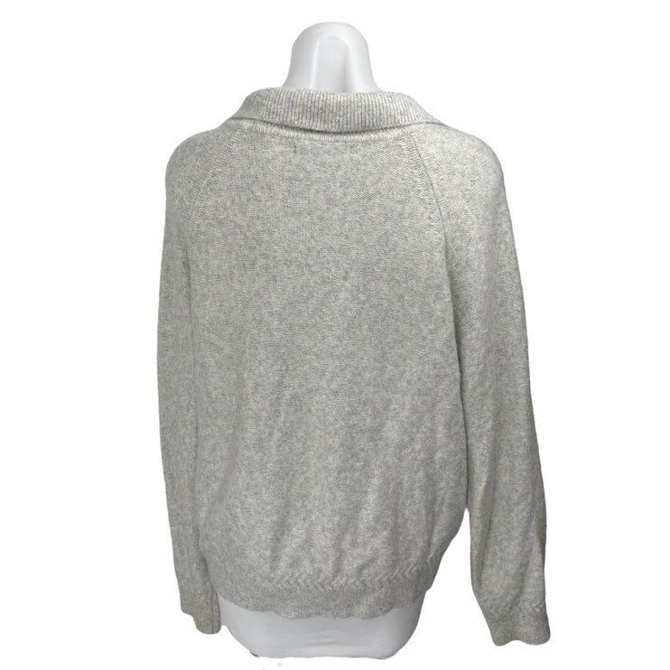 Tahari Women's Gray Long Sleeve Collared Button Up Cardigan Sweater Top Size XL