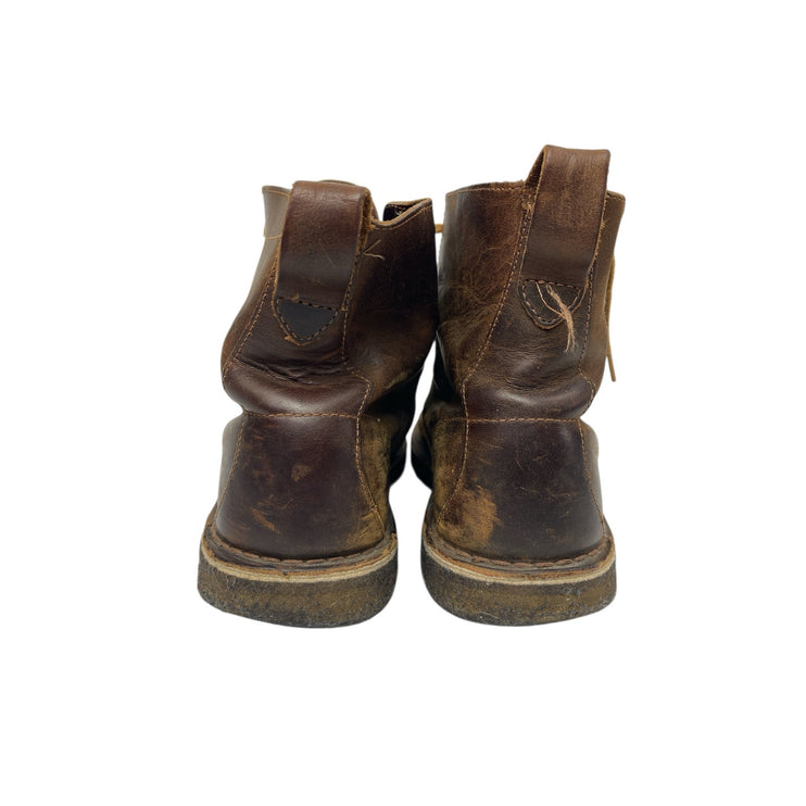 Clarks Originals Desert Mali Brown Leather Lace Up Distressed Ankle Boots Sz 9M