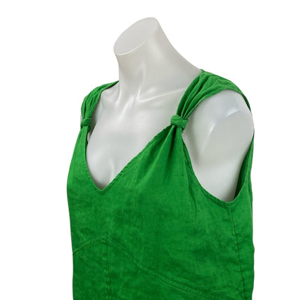 Pedro Del Hierro Women's Green Sleeveless V Neck Tank Mini Shift Dress Size 6