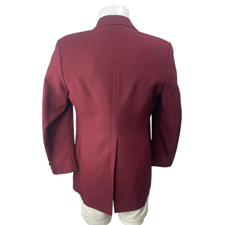 Elegantissimo Men's Red Wool Pocket Slit Long Sleeve Blazer Sport Suit Jacket M