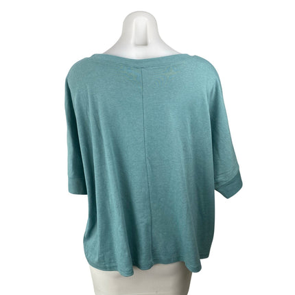 NEW Dokotoo Womens Teal Blue Half Sleeve Round Neck Loose T Shirt Tee Top Size M