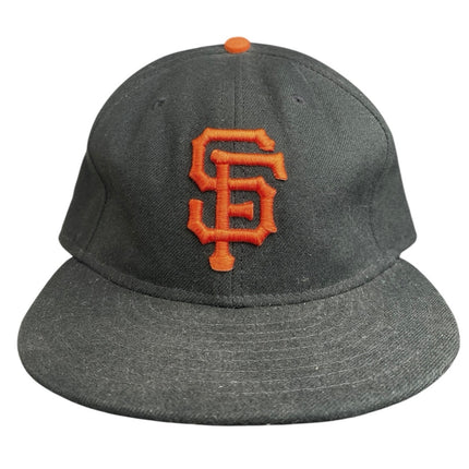 MLB Official Black Orange San Francisco Giants Baseball Sport Flat Cap Hat 7 3/8