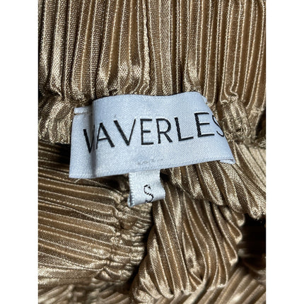 Waverles Brown Satin Pleated High Rise Elastic Waist Flowy Wide Leg Shorts Sz S