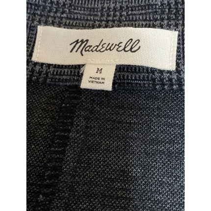 Madewell Women's Gray Plaid Knit Oversized Long Sleeve Cardigan Coat Sweater M