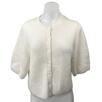 & Other Stories Cream White 100% Merino Wool Knit Button Cardigan Sweater Top XS