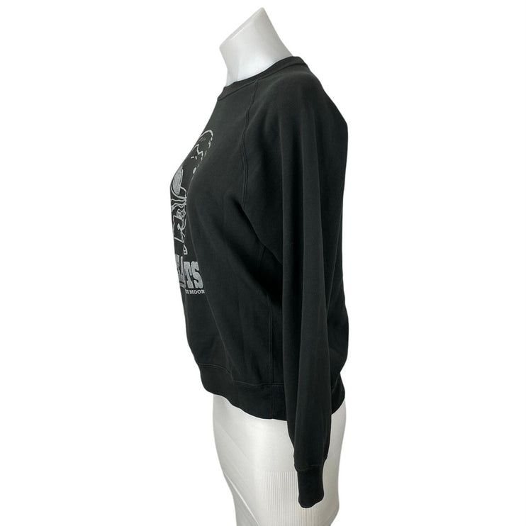 Uniqlo PEANUTS You Can Be Anything Women's Black Long Sleeve Sweatshirt Top S