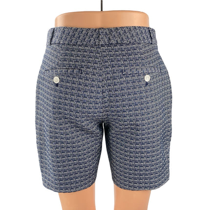 Banana Republic Women's Blue Combo Geometric Mid Rise Casual Bermuda Shorts Sz S