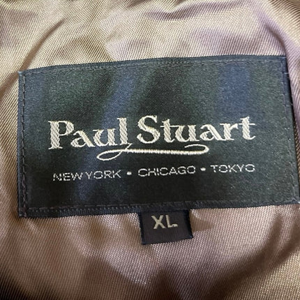 Paul Stuart Men's Brown 100% Genuine Leather Suede Zip Up Bomber Coat Jacket XL