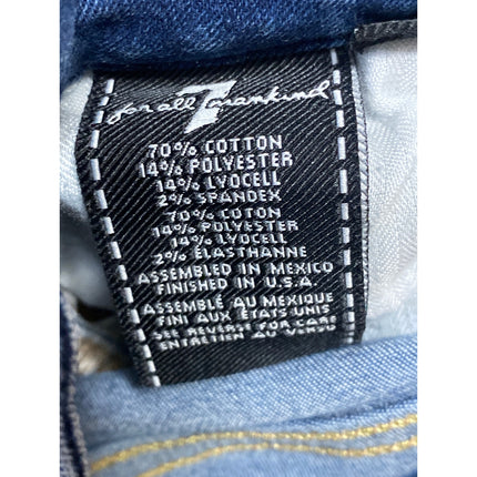 7 for All Mankind Blair Women's Blue Frayed Mid Rise Skinny Denim Jeans Pants S