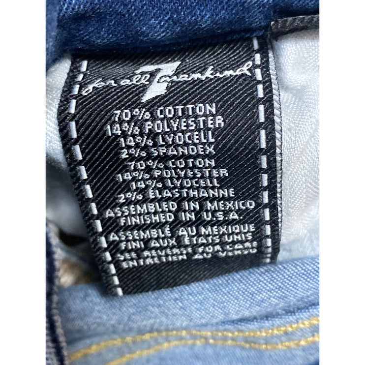 7 for All Mankind Blair Women's Blue Frayed Mid Rise Skinny Denim Jeans Pants S