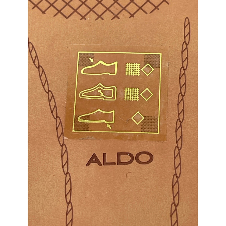 Aldo Gold Fishnet Round Toe Adjustable Buckle Strap Mary Jane Flats Shoes 8.5