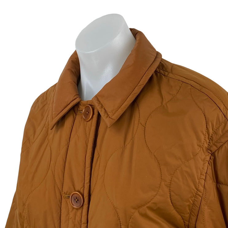 Madewell Airpuff Women's Brown Quilted Puffer Button Up Shacket Shirt Jacket XS