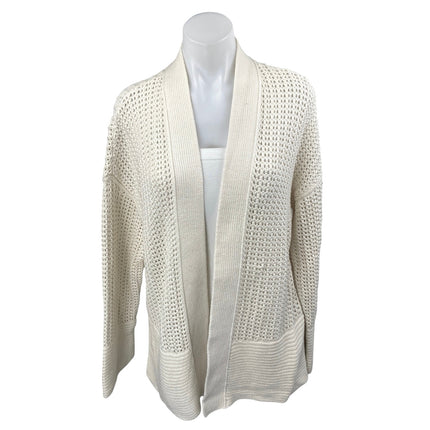 Abercrombie & Fitch Cream Open Knit Long Sleeve Open Cardigan Sweater Top Size S