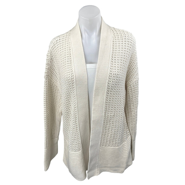Abercrombie & Fitch Cream Open Knit Long Sleeve Open Cardigan Sweater Top Size S