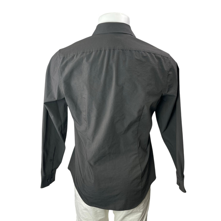 Calvin Klein Men's Gray Extreme Slim Fit Long Sleeve Button Up Dress Shirt 32/33