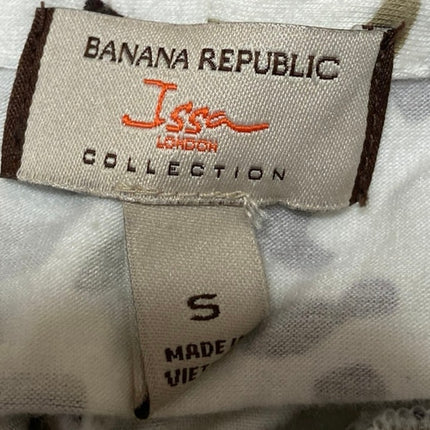 Banana Republic White Multicolor Print V-neck 3/4 Sleeve Wrap Blouse Top Size S