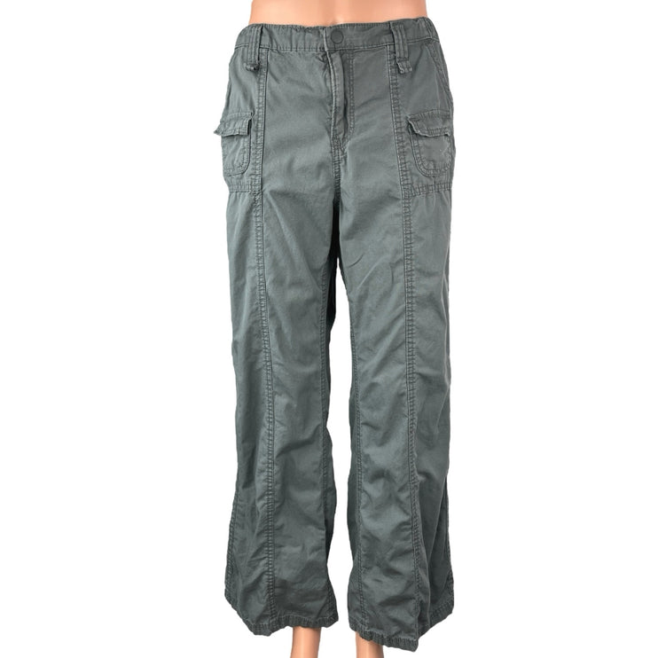 Divided by H&M Women's Gray High Waisted Straight Relaxed Utility Pants Size 8