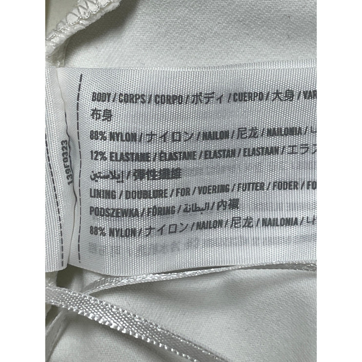 Abercrombie & Fitch White Halter Keyhole Sleeveless Open Back Bodysuit Top Sz M