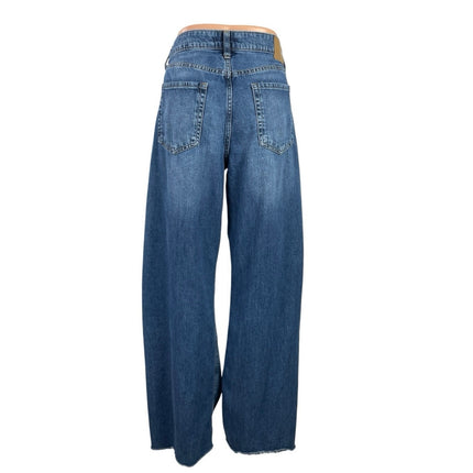 Aeropostale Women's Blue High Rise Palazzo Wide Leg Baggy Denim Jeans Size 8