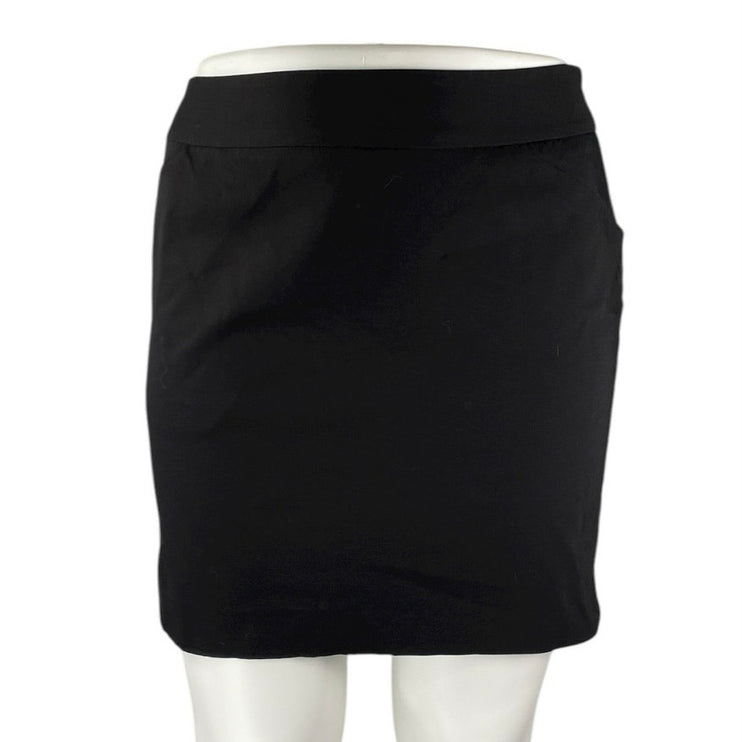 Amanda + Chelsea Women's Black High Waisted Side Zip Mini Pencil Skirt Size 16