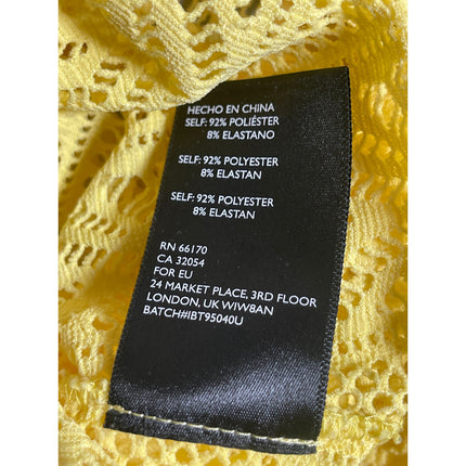 Urban Outfitters Out From Under Yellow Open Knit Ruffle Tank Bodysuit Top Size S