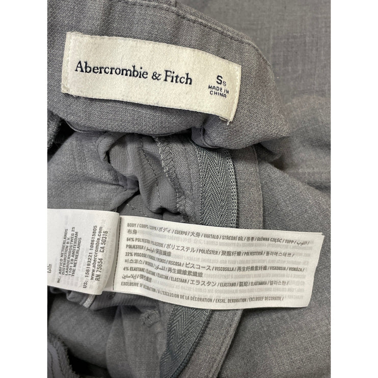Abercrombie & Fitch Womens Gray High Rise Pleated Wide Leg Trouser Dress Pants S