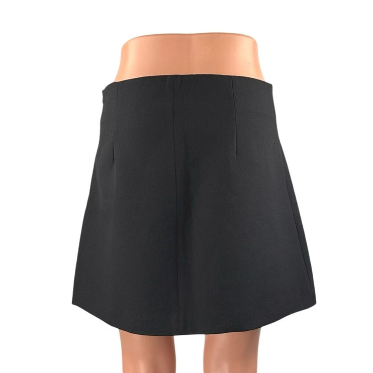 Zara Women's Blue High Waisted Zipper Career Flare A Line Mini Skirt Size S