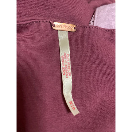 Free People 2 Tone Maroon Sleeveless Cami Camisole Square Neck Crop Tank Top XS