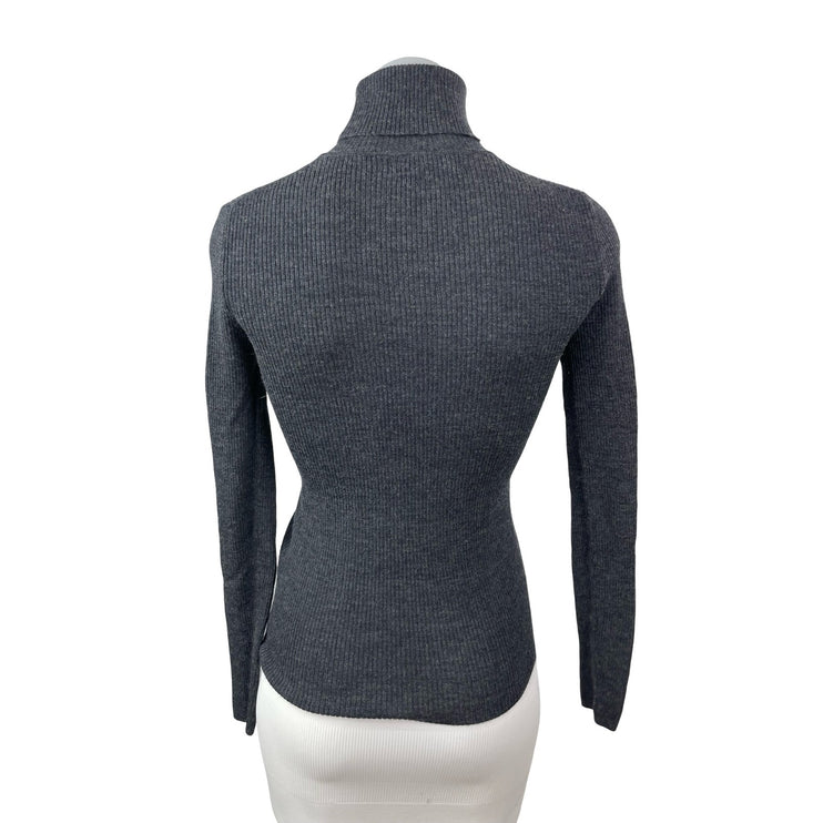 Philosophy Women Black 100% Wool Knit Long Sleeve Turtleneck Sweater Top Size M