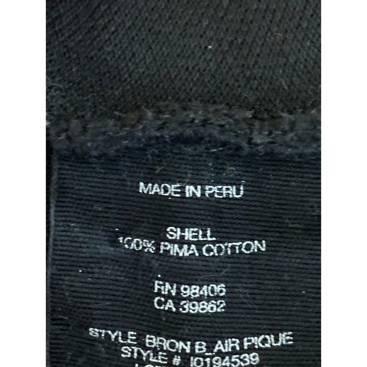 Theory Bron B Air Pique Mens Black Short Sleeve Collared Golf Polo Shirt Top M