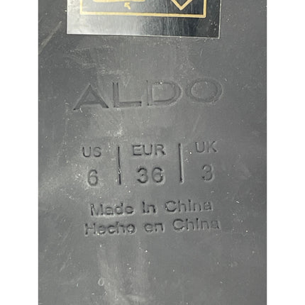 Aldo Karla Black Square Toe Thin Block Heels Dress Slingback Heels Sandals Sz 6