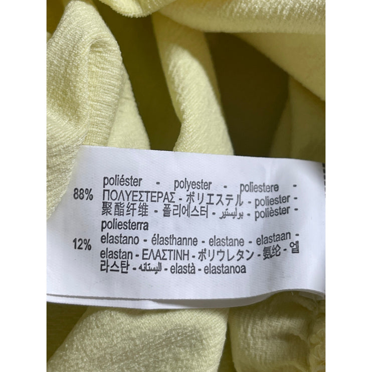 Zara Women's Yellow Halter Plunge V Neck Sleeveless Open Back Blouse Top Size M